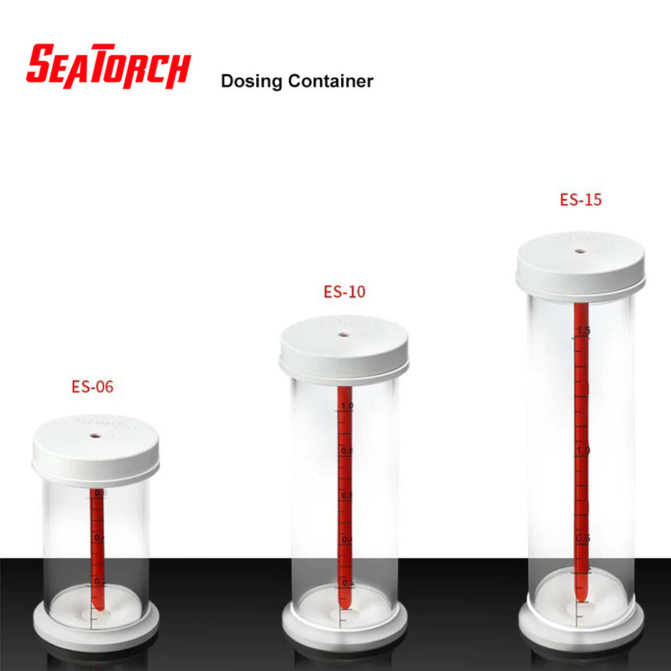 PVC dosing container for reef aquarium dosing system
aquarium dosing reservoir for calcium and alkalinity
Seatorch dosing container for marine aquarium
reef tank dosing solution storage container
automated dosing pump reservoir for saltwater aquarium
clear graduated aquarium dosing container PVC design
reef aquarium supplement dosing container
dosing reservoir with sediment reducing suction line
marine aquarium dosing storage cylinder
reef tank dosing container with measurement markings