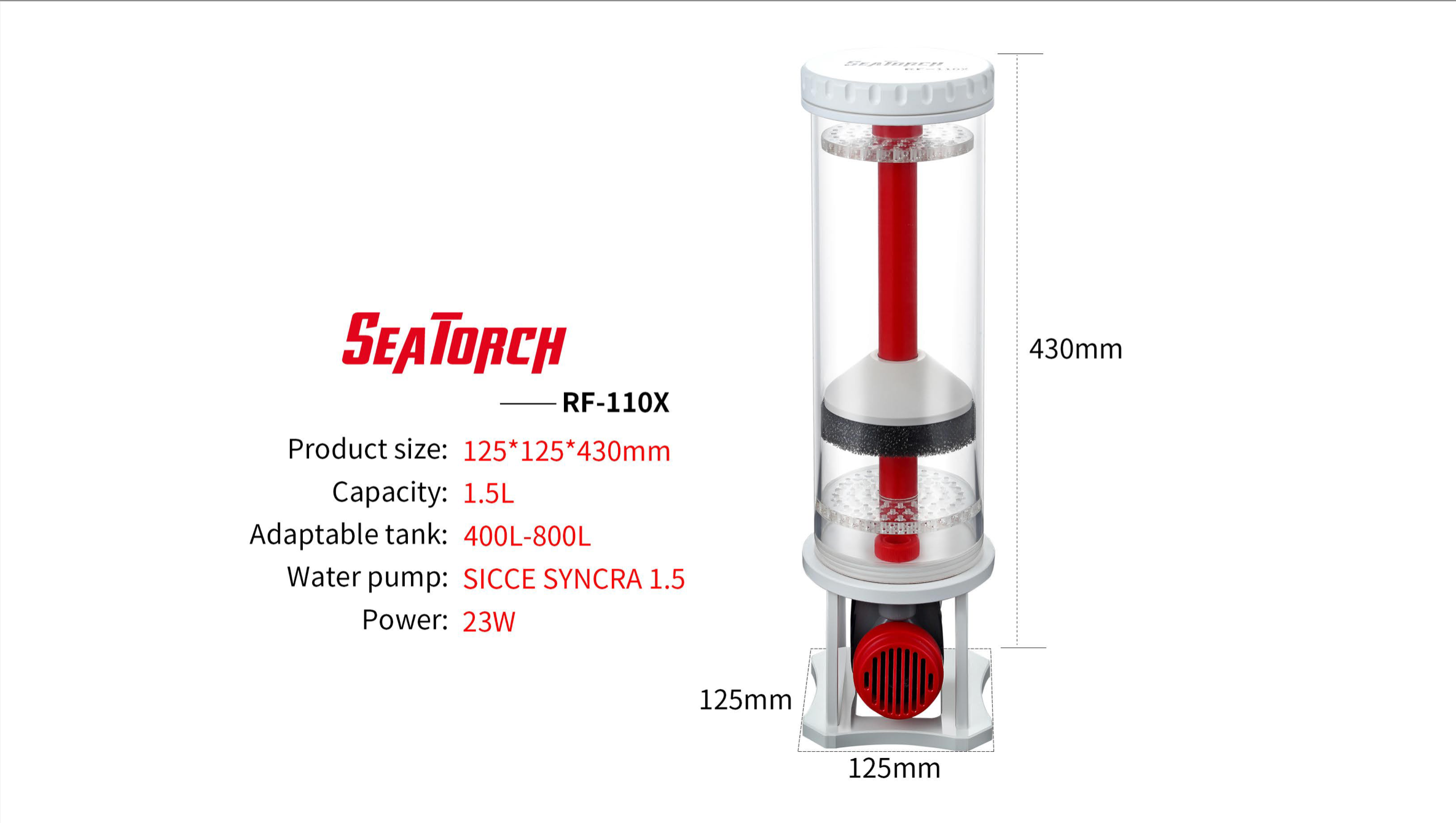 marine media reactor for reef tank nitrate and phosphate control
Seatorch RF media reactor for aquarium filtration system
reef tank media reactor for bio pellets GFO carbon
saltwater aquarium nutrient export media reactor
Sicce pump marine media reactor for reef aquarium
PVC reef tank media reactor under sump system