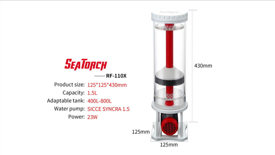 marine media reactor for reef tank nitrate and phosphate control
Seatorch RF media reactor for aquarium filtration system
reef tank media reactor for bio pellets GFO carbon
saltwater aquarium nutrient export media reactor
Sicce pump marine media reactor for reef aquarium
PVC reef tank media reactor under sump system