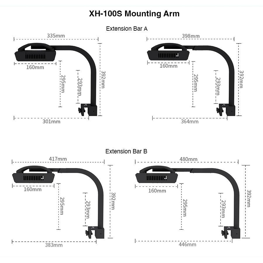 aquarium light mounting arm, reef tank light bracket, LM25 Pro mounting system, aquarium LED light holder, rimless tank light mount, marine aquarium lighting accessory, Seatorch mounting arm, reef aquarium light support, Ecotech marine Radion compatible