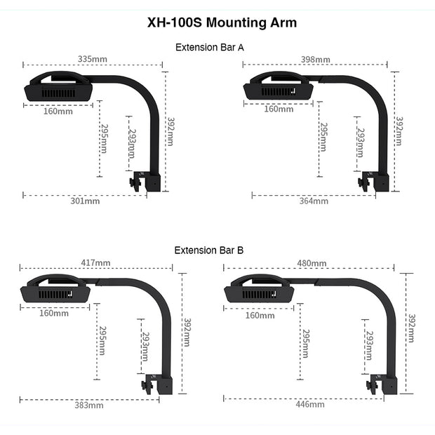 aquarium light mounting arm, reef tank light bracket, LM25 Pro mounting system, aquarium LED light holder, rimless tank light mount, marine aquarium lighting accessory, Seatorch mounting arm, reef aquarium light support, Ecotech marine Radion compatible