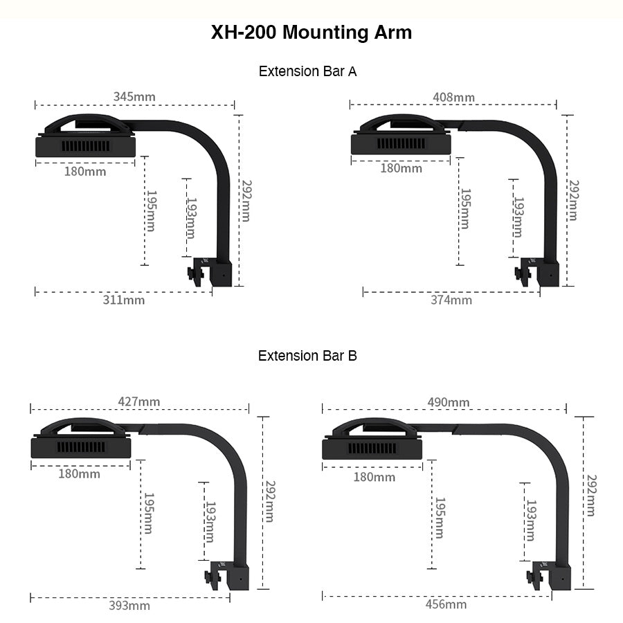 aquarium light mounting arm, reef tank light bracket, LM25 Pro mounting system, aquarium LED light holder, rimless tank light mount, marine aquarium lighting accessory, Seatorch mounting arm, reef aquarium light support, Ecotech marine Radion compatible