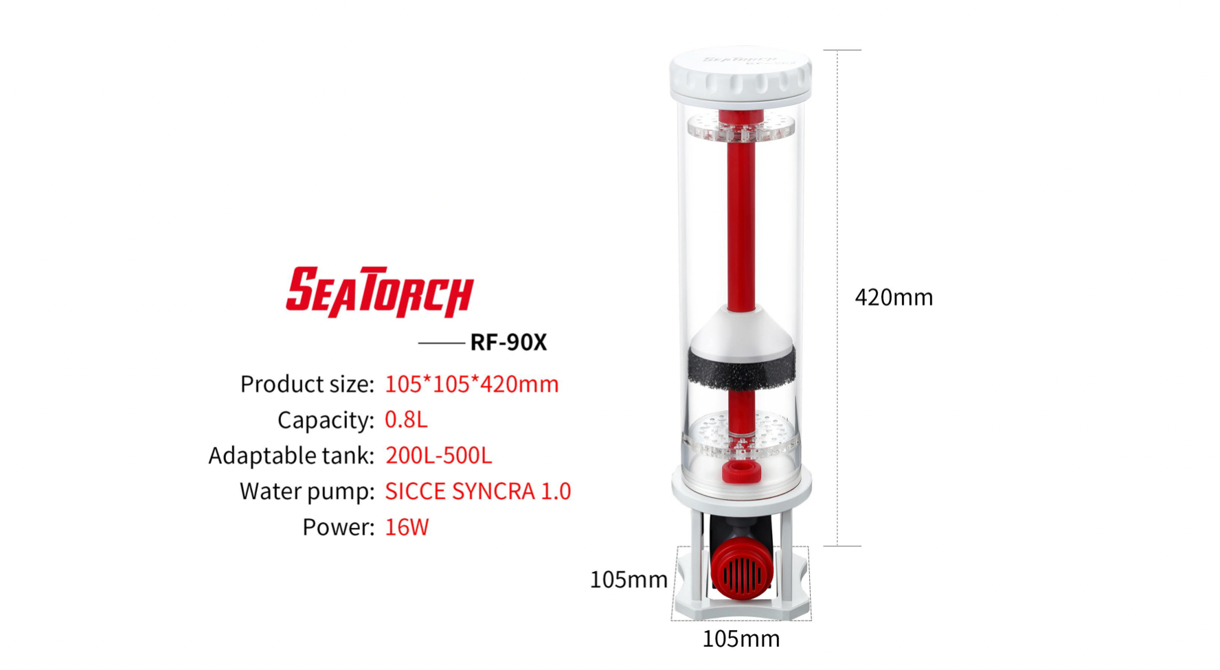 marine media reactor for reef tank nitrate and phosphate control
Seatorch RF media reactor for aquarium filtration system
reef tank media reactor for bio pellets GFO carbon
saltwater aquarium nutrient export media reactor
Sicce pump marine media reactor for reef aquarium
PVC reef tank media reactor under sump system