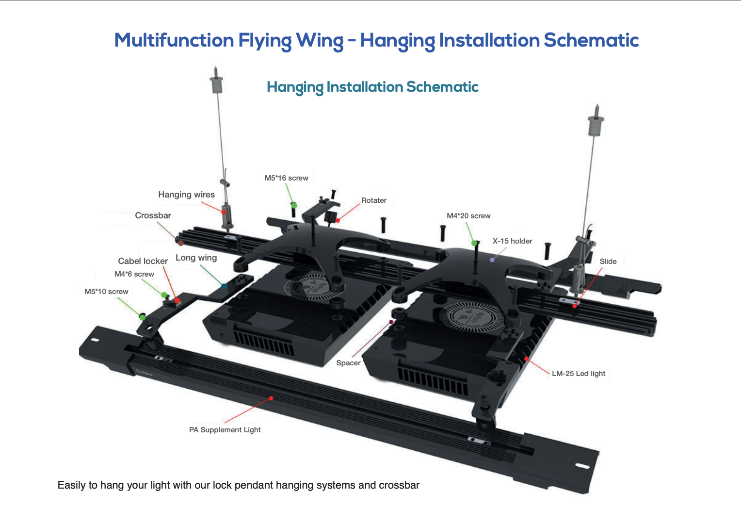 SeaTorch Aquarium Light Mount – FW-D Long Connection Bar Module