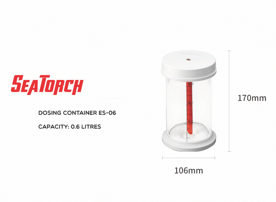 PVC dosing container for reef aquarium dosing system
aquarium dosing reservoir for calcium and alkalinity
Seatorch dosing container for marine aquarium
reef tank dosing solution storage container
automated dosing pump reservoir for saltwater aquarium
clear graduated aquarium dosing container PVC design
reef aquarium supplement dosing container
dosing reservoir with sediment reducing suction line
marine aquarium dosing storage cylinder
reef tank dosing container with measurement markings