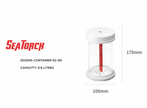 PVC dosing container for reef aquarium dosing system
aquarium dosing reservoir for calcium and alkalinity
Seatorch dosing container for marine aquarium
reef tank dosing solution storage container
automated dosing pump reservoir for saltwater aquarium
clear graduated aquarium dosing container PVC design
reef aquarium supplement dosing container
dosing reservoir with sediment reducing suction line
marine aquarium dosing storage cylinder
reef tank dosing container with measurement markings